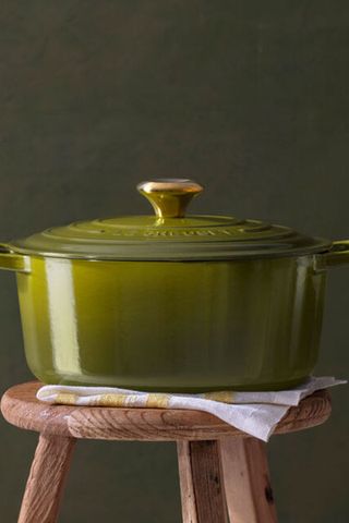 Image of Le Creuset dutch oven in Olive 