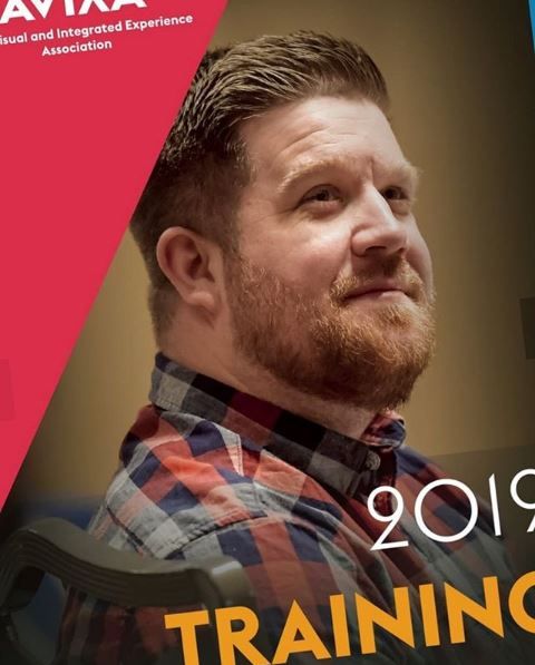 Jarrod Hillman on the cover of the 2019 AVIXA Training Manual.
