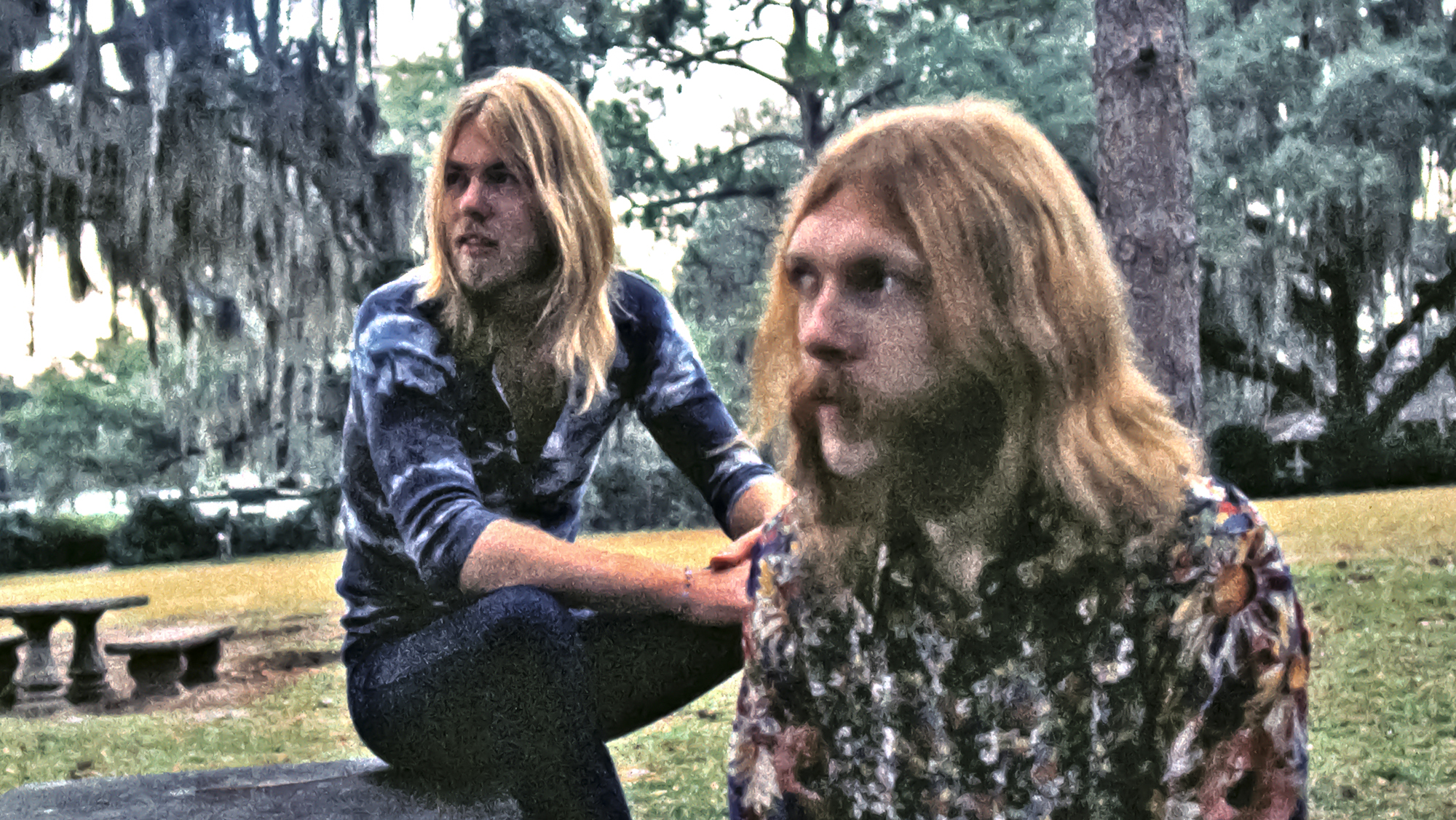 Duane Allman & Gregg Allman of the Allman Brothers on October 16, 1970 in Muscle Shoals, Alabama.