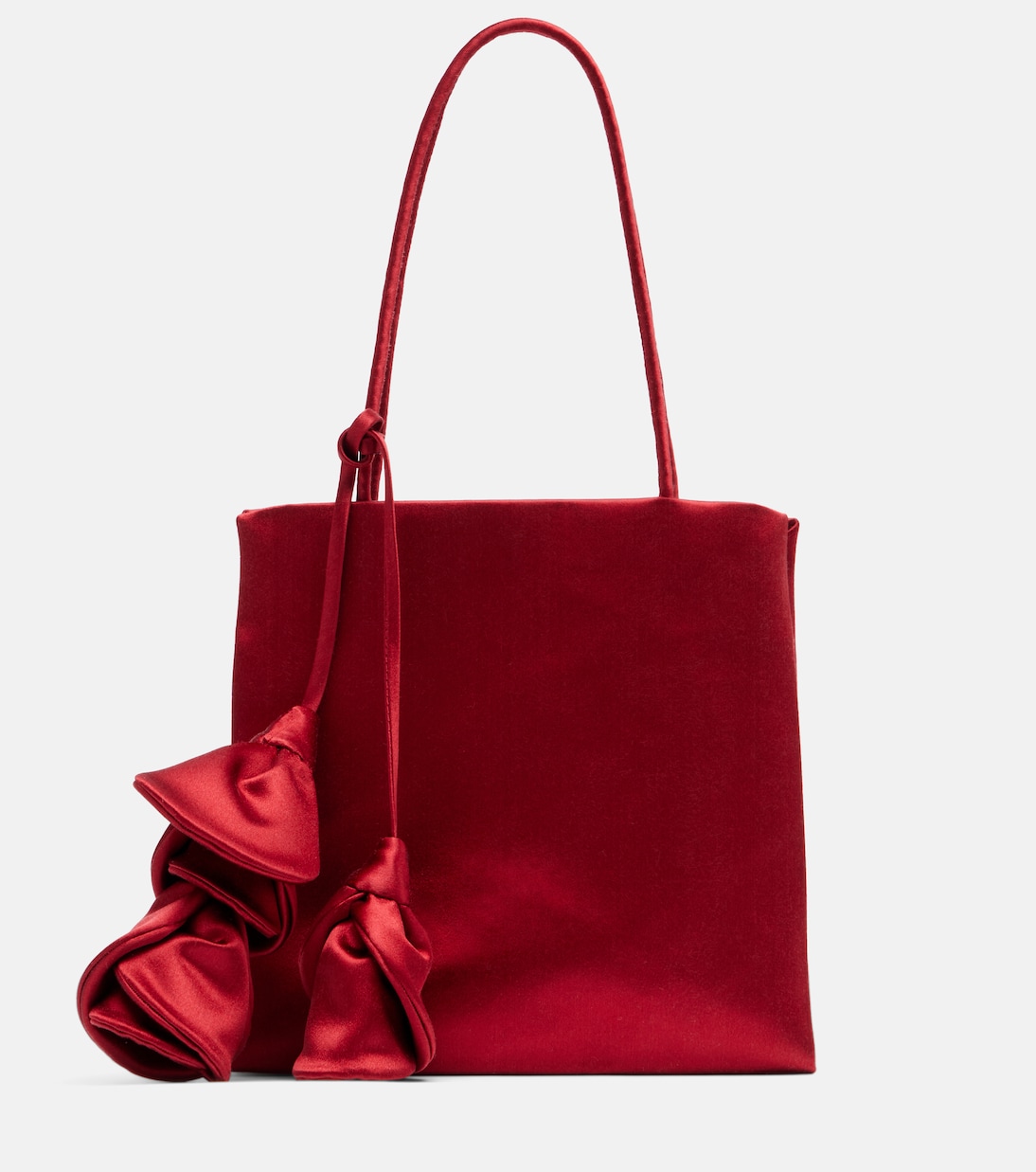Julia Satin Shoulder Bag in Red - Magda Butrym