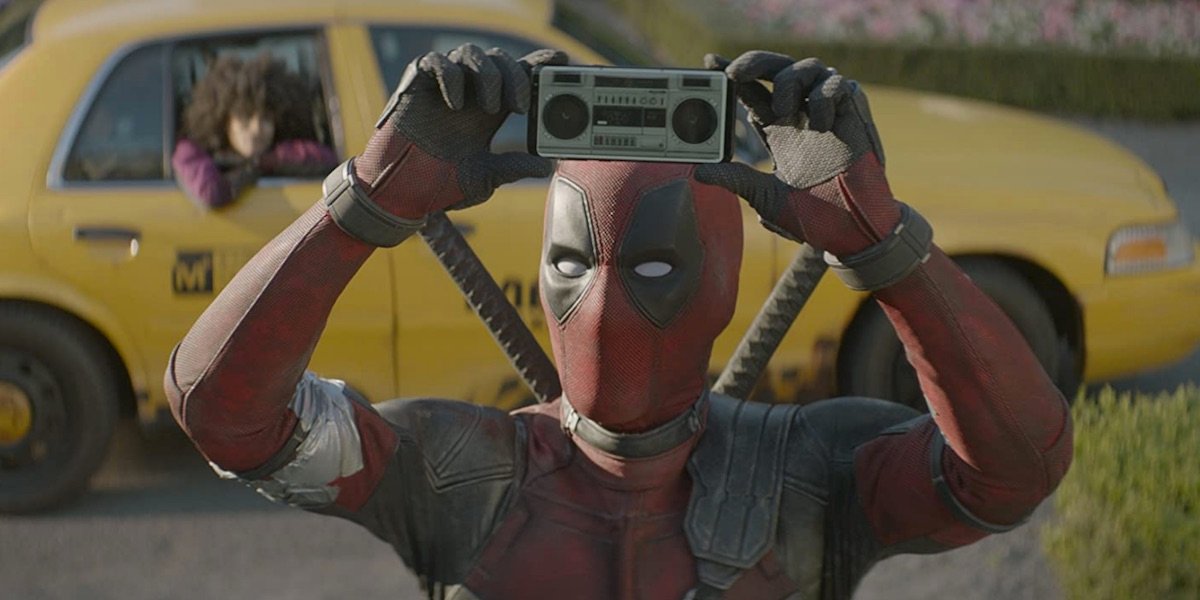 Deadpool playing music in Deadpool 2