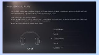 A screenshot showing the settings for the PlayStation Pulse Explore wireless earbuds on a PS5