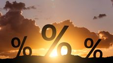 Percent signs against sunset