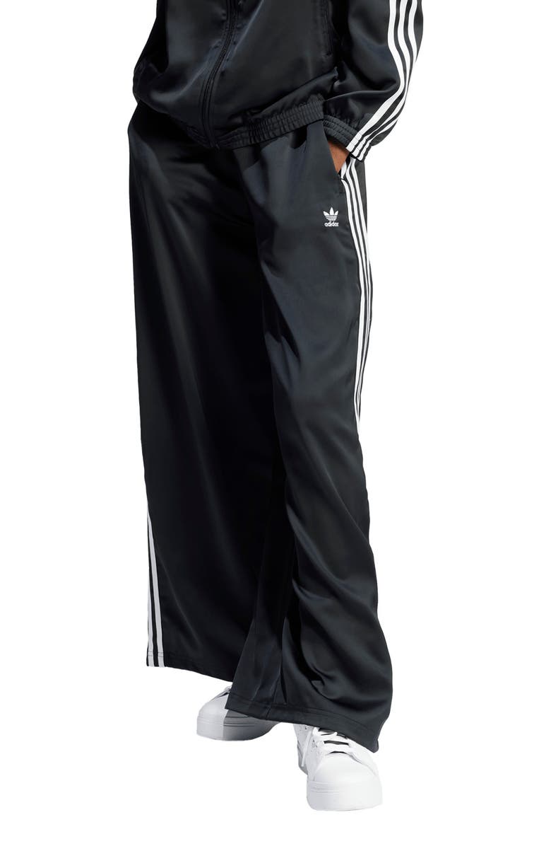 Recycled Polyester Satin Wide Leg Track Pants