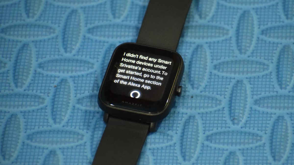 An Alexa screen on an Amazfit Bip U Pro