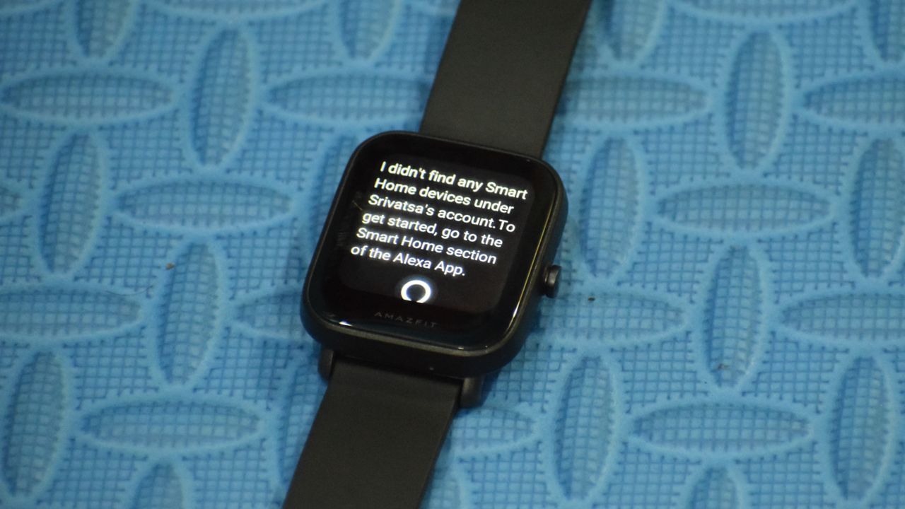 An Alexa screen on an Amazfit Bip U Pro