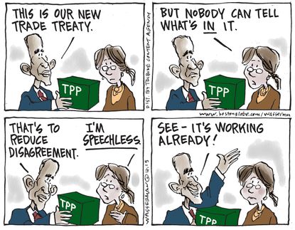 
Obama cartoon U.S. Trade Agreement