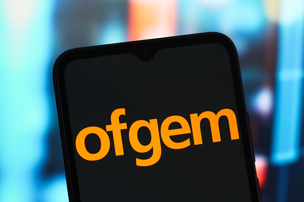 A smartphone showing the Ofgem logo on screen