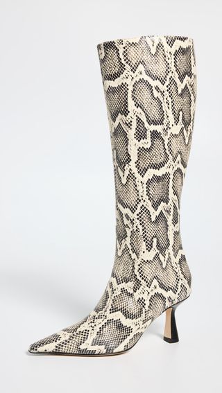Esme Snake Print Goat Leather Creamy Boots