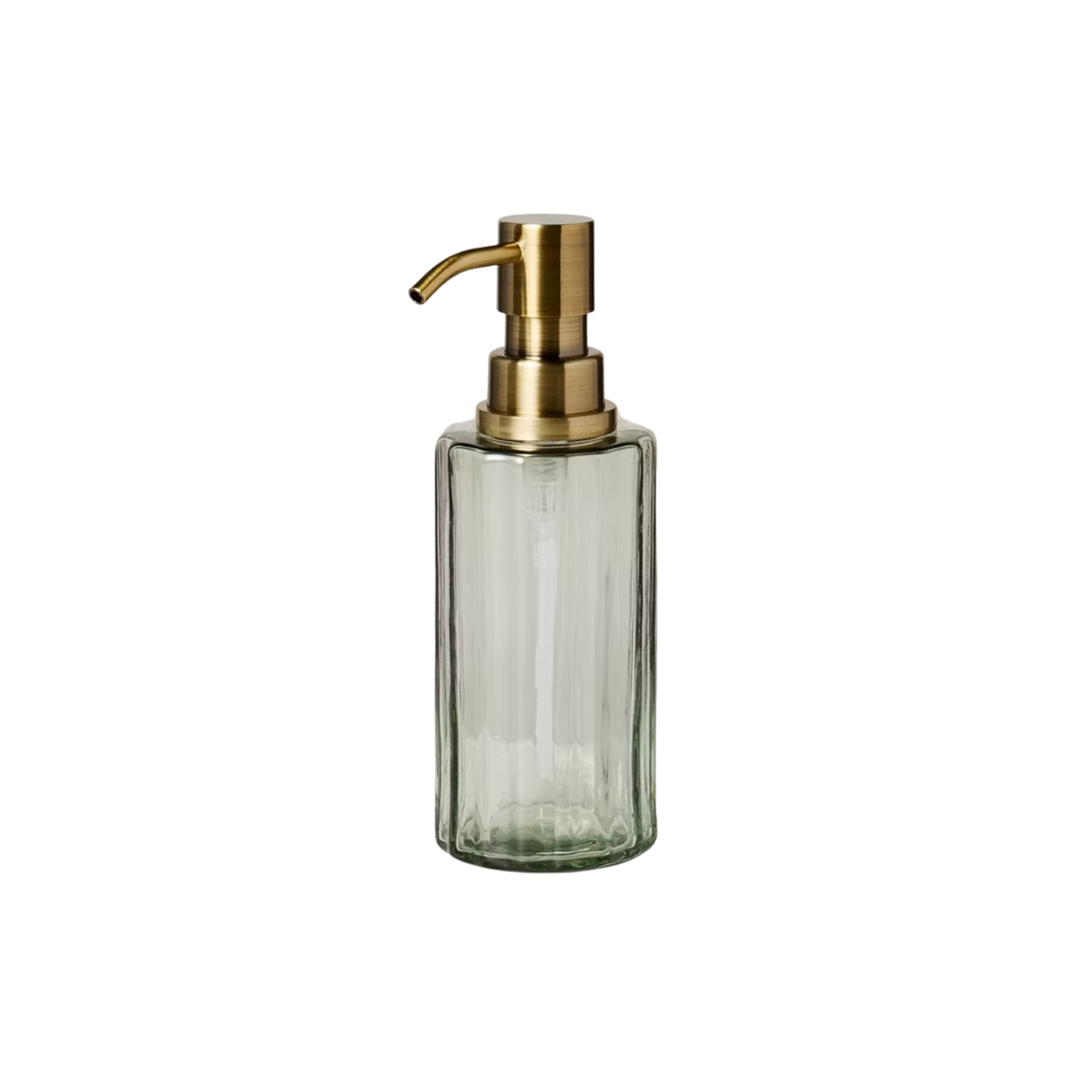 a glass soap dispenser