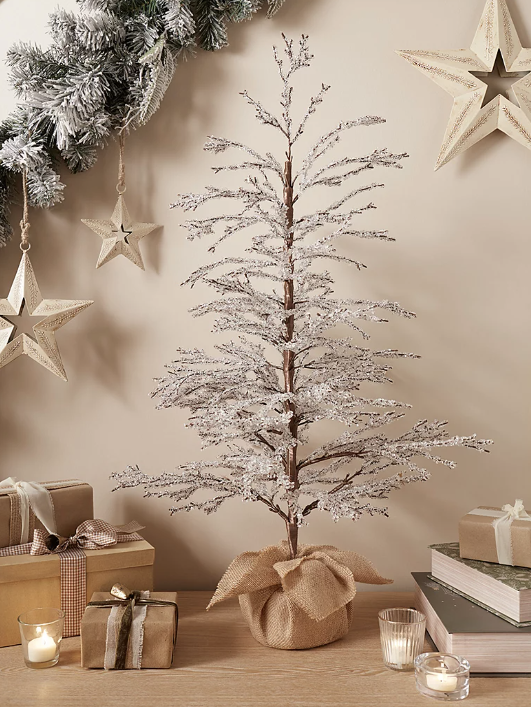 George at Asda, White Frosted Christmas Tree Decoration