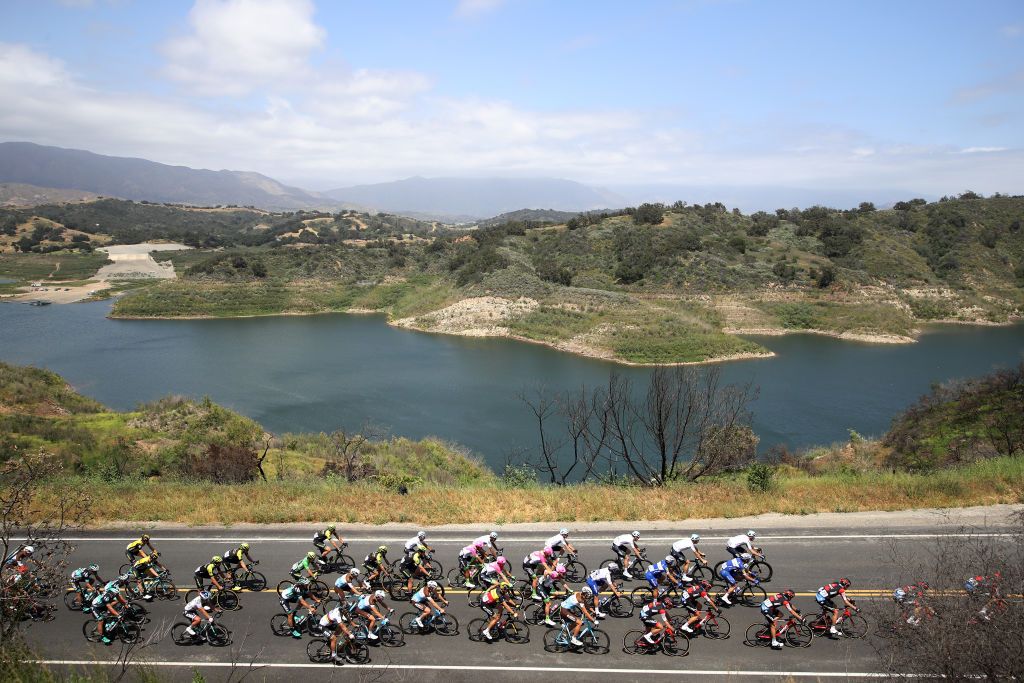 The peloton passes through stunning scenery during stage 2 of the 2018 Tour of California