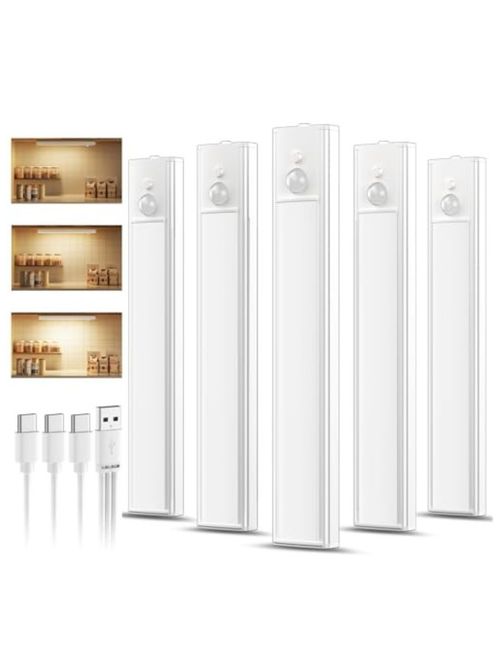 Rechargeable LED Motion Sensor Magnetic Stick Light (5 Pack)