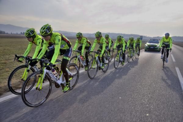 MCipollini-Giambenini-Gauss on the road with Mario Cipollini.