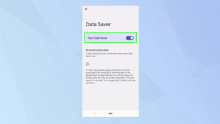 How to use the data saver setting on Android