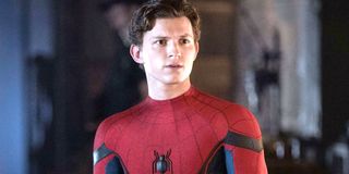 Tom Holland in red suit Spider-Man Far From Home