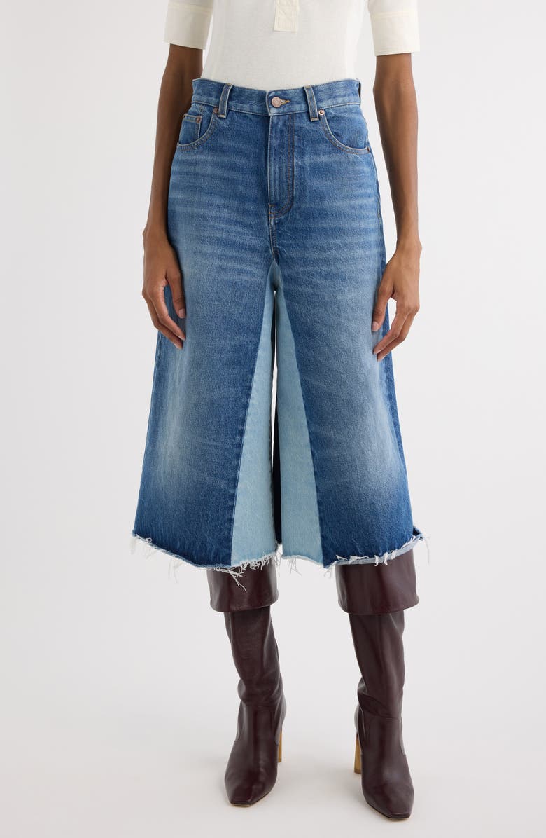 Colorblock Denim Culottes