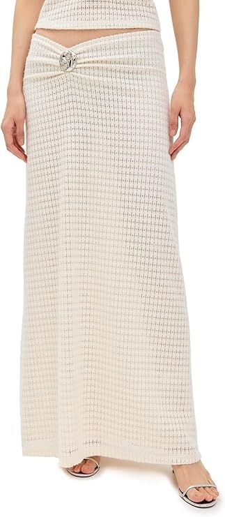 Lioness, Lioness Women's in Your Dreams Maxi Skirt, Beige, Off White, S
