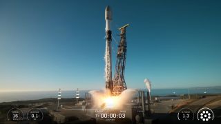 A SpaceX Falcon 9 rocket launches the classified USSF-481 mission for the U.S. Space Force from Vandenberg Space Force Base in California on Oct. 15, 2026.