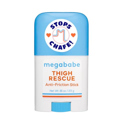 Megababe Thigh Rescue Anti-Chafe Stick Mini | Travel Size, Great for On-The-Go | Vacation and Hot Weather Essential | Prevents Skin Chafe &amp;amp; Irritation | Thighs, Bra-Lines &amp;amp; More | 0.81 Oz (pack of 1)