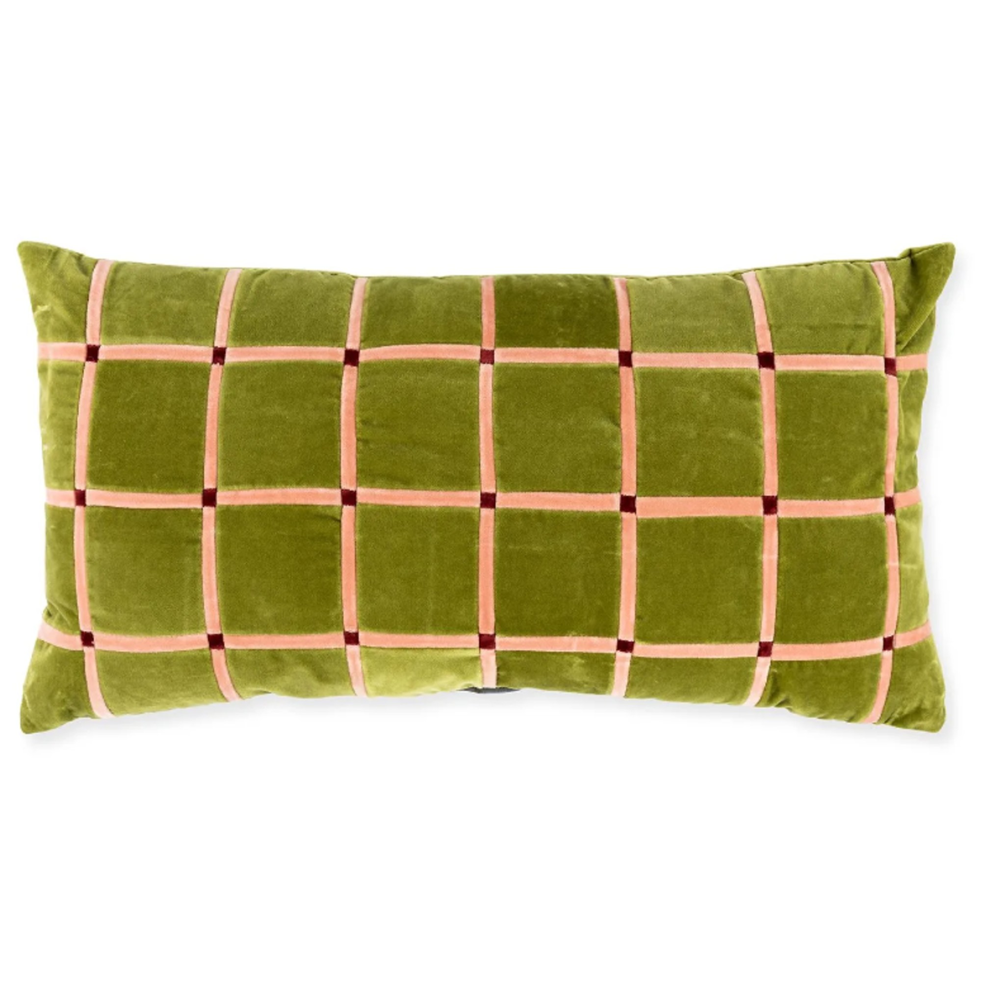 Heal's Athena Velvet Cushion Leaves, Pale Rose &amp;amp; Wine