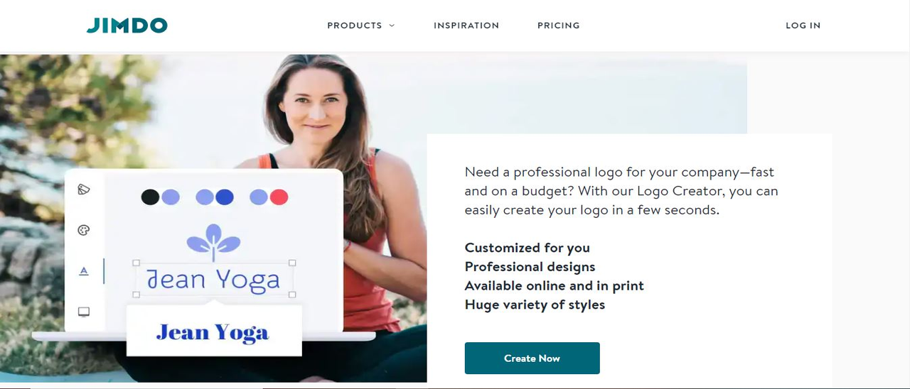 Jimdo's logo creator is one of its best features