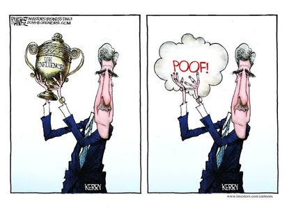 Political cartoon John Kerry foreign policy
