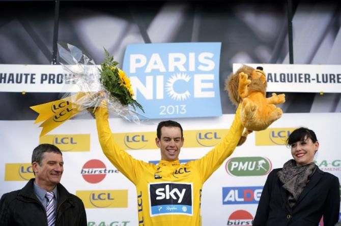 Richie Porte (Sky) in yellow after the 'queen stage' of Paris-Nice