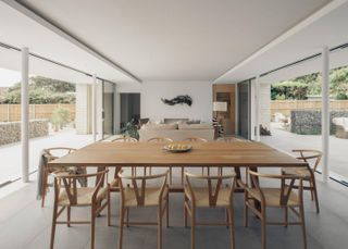 dining area in the open plan living space of Thorpeness beach house by IF_DO architects