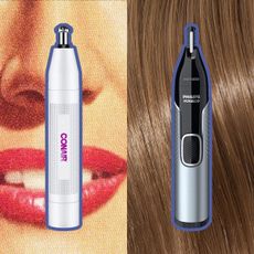 nose trimmers against backgrounds of hair texture 