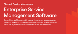 A screenshot from the Ivanti website showing a banner advert for Cherwell service management software
