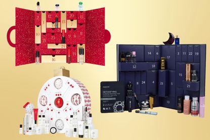 A collage of the best perfume advent calendars 2023