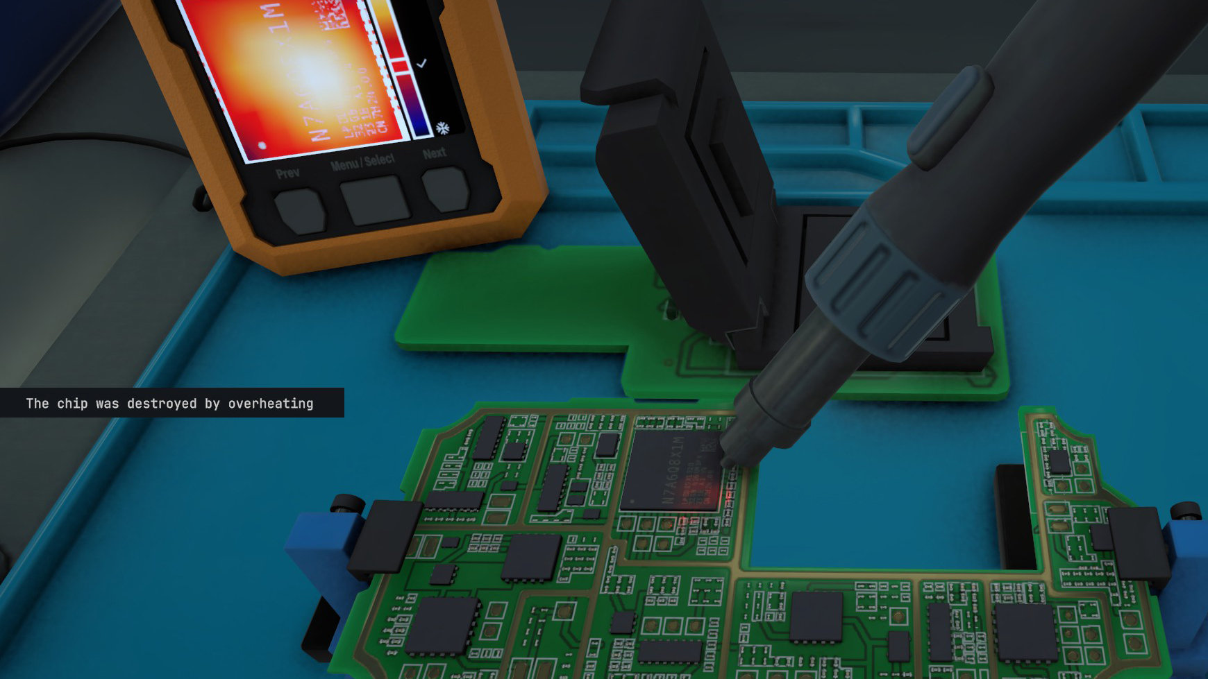 A device heating a microchip