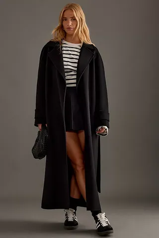 By Anthropologie Wool-Blend Wrap Coat