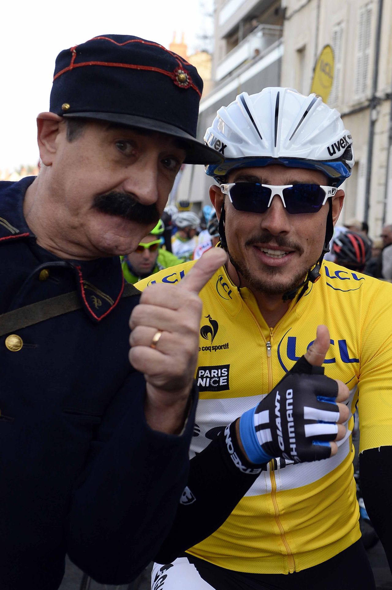 Paris-Nice 2014. John Degenkolb wears yellow but narrowly loses out in the moustache classification.