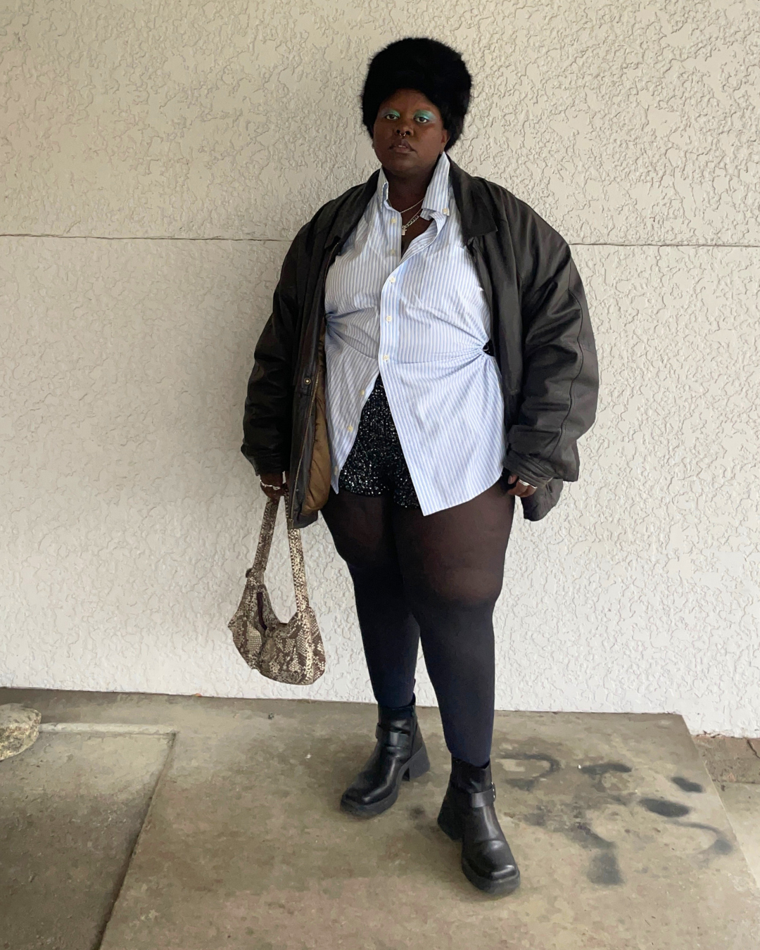 Lydia Okello wearing micro shorts