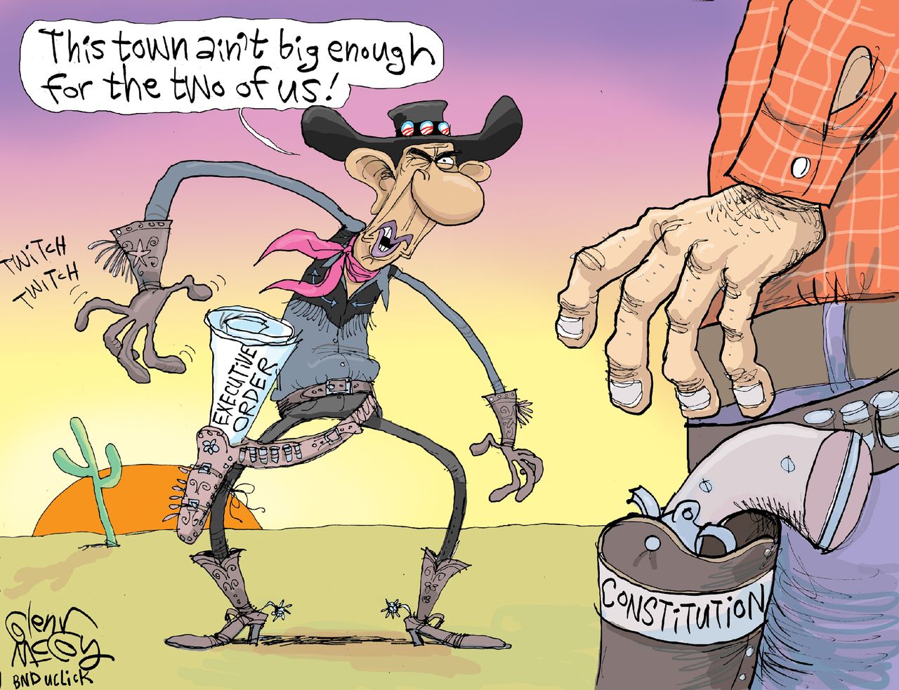 Obama cartoon U.S. Guns Constitution Executive decision