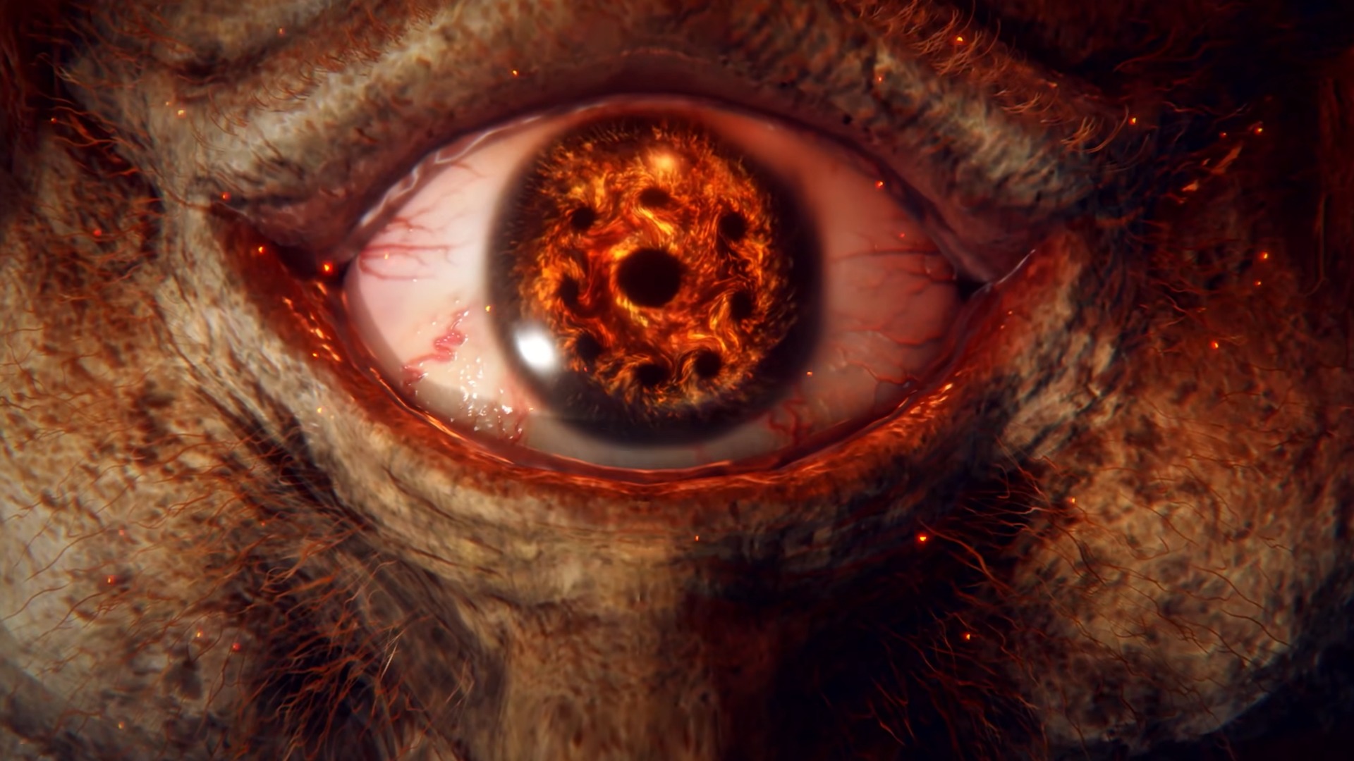 Elden Ring screenshot of Fire Giant eyeball