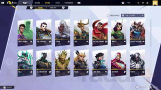 Marvel Rivals characters heroes menu