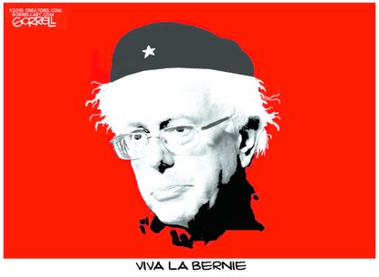 Political cartoon U.S. Bernie Sanders Che Guevara