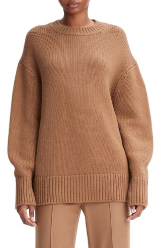 Oversize Balloon Sleeve Wool & Cashmere Sweater