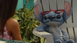 Stitch relaxes in Lilo & Stitch.