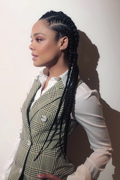 Tessa Thompson's Stitched Cornrows 