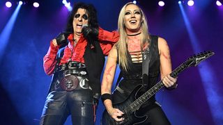 Alice Cooper and Nita Strauss performing live