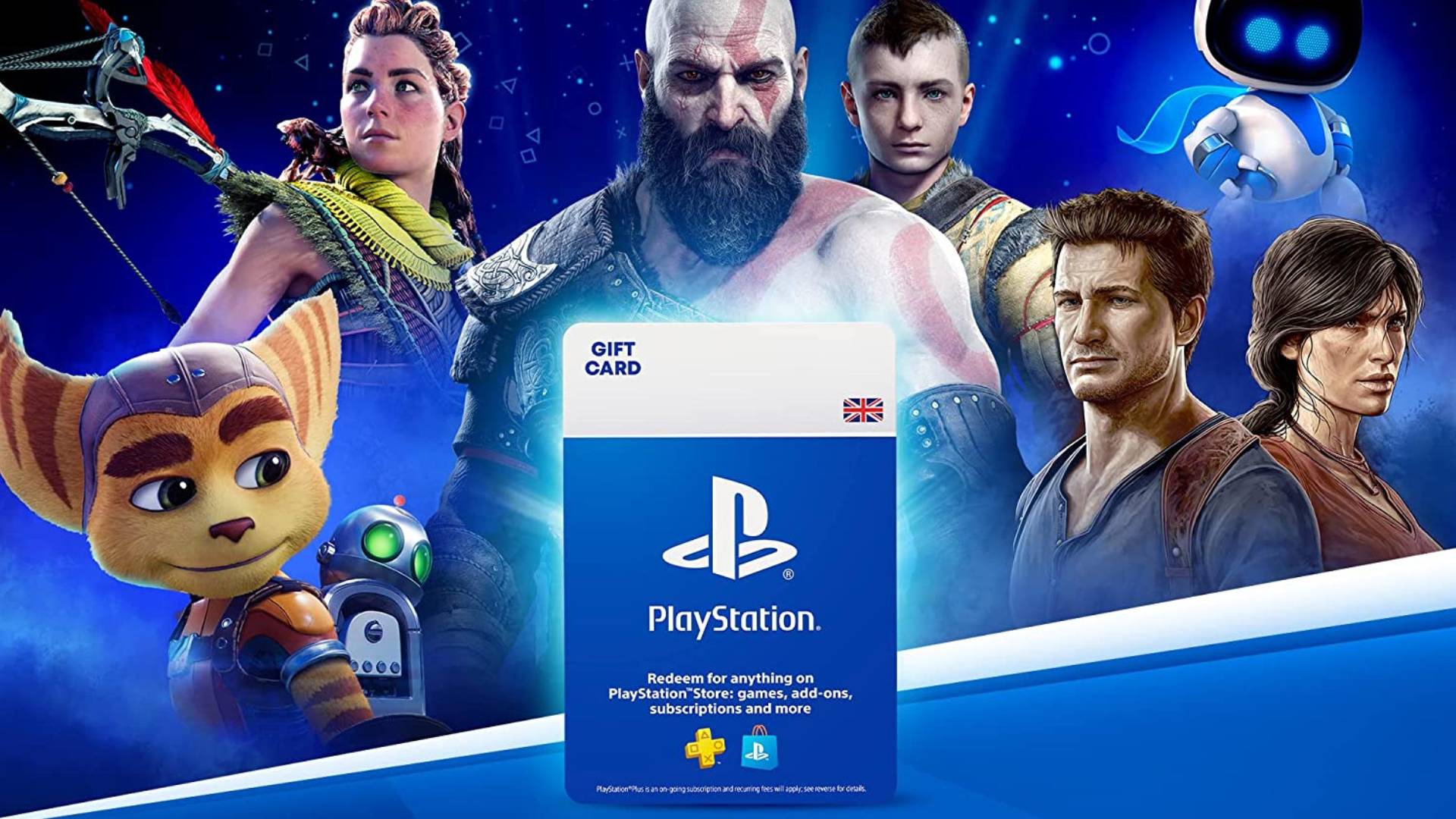 Key art of the PlayStation gift cards