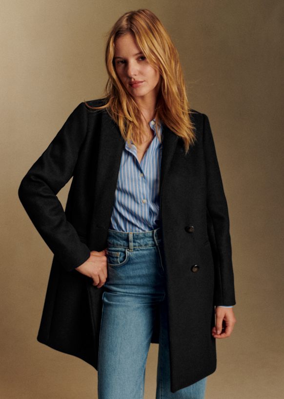 Johnson Coat - Black - Recycled Wool - S&amp;eacute;zane