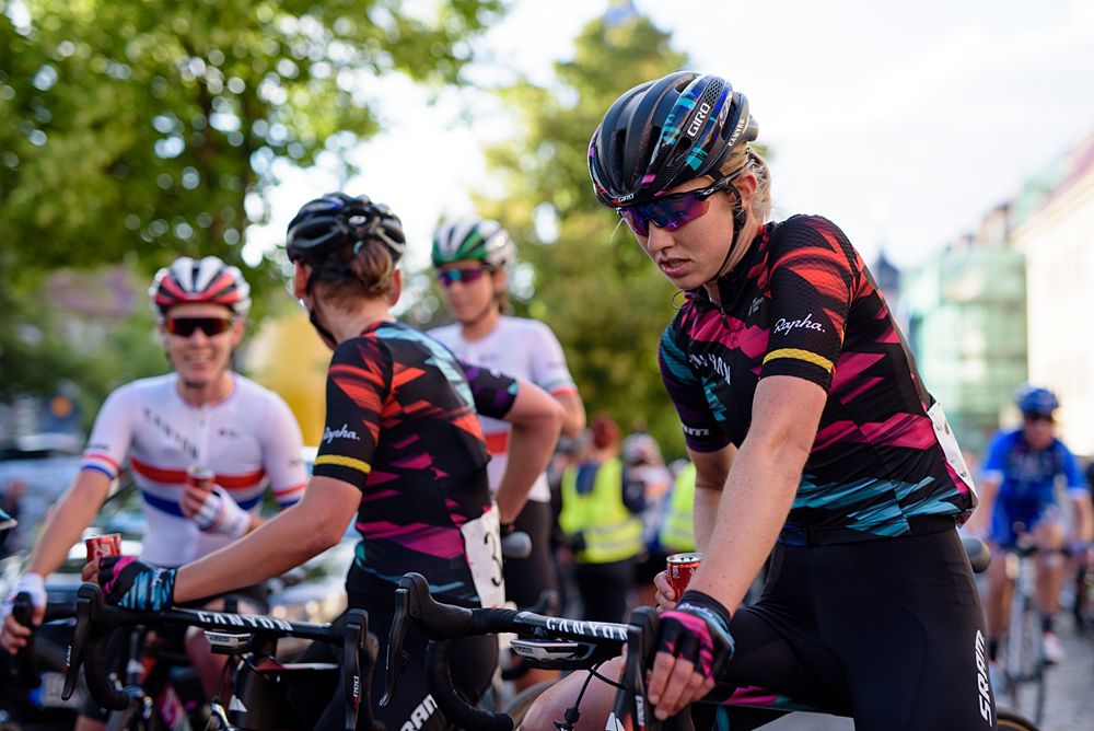 ALexis Ryan (CANYON//SRAM Racing) catches her breath after securing the best young riders jersey at Th&uuml;ringen Rundfarht 2016 - Stage 1