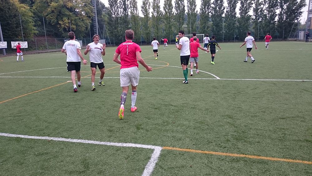 Katusha host their annual team-staff soccer match in Peschiera del Garda, Italy