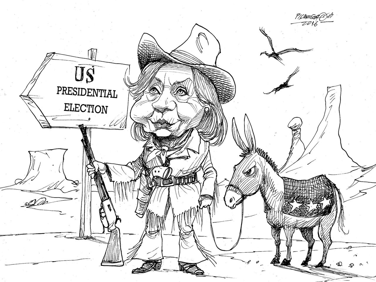 Political cartoon U.S. Hillary Clinton