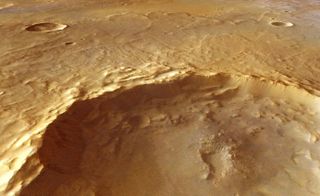 Mars Crater Underground Water